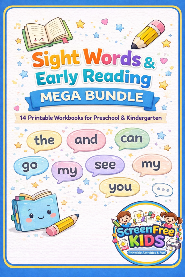 Sight word tracing and reading worksheets for preschool and kindergarten kids – Screen Free Kids India