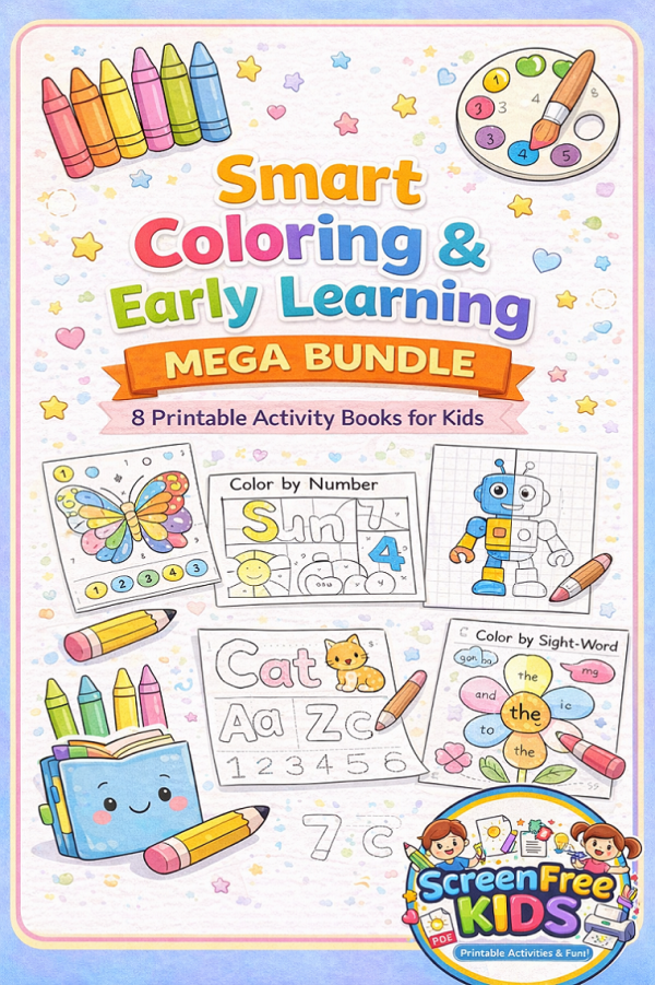 Smart Coloring Worksheets cover showing color by number and tracing activities